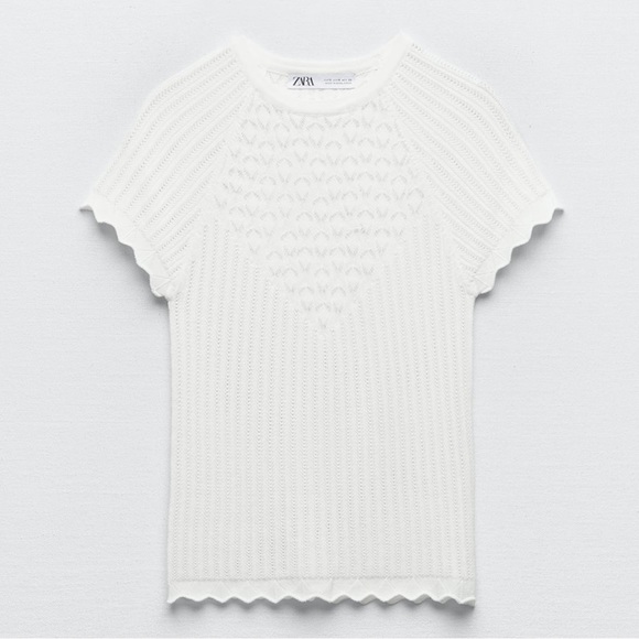 Zara pointelle knit top - Picture 5 of 7